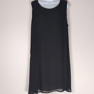 Black Sleeveless Chiffon A-line Sheath Midi Maternity Dress